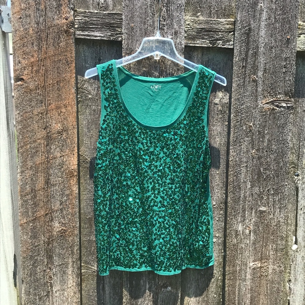 Ann Taylor LOFT Sequined Sleeveless Tank